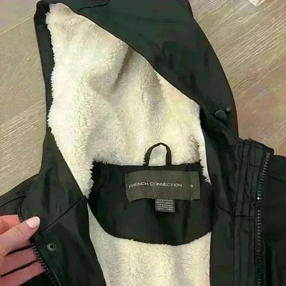 French Connection Coat with Sherpa Hood - Picture 5 of 6